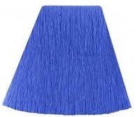 A blue, rectangular, fringed cleaning brush or scrubber with a flat top.