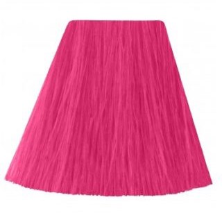 A pink lampshade with a smooth, slightly tapered shape and frayed edges at the bottom.