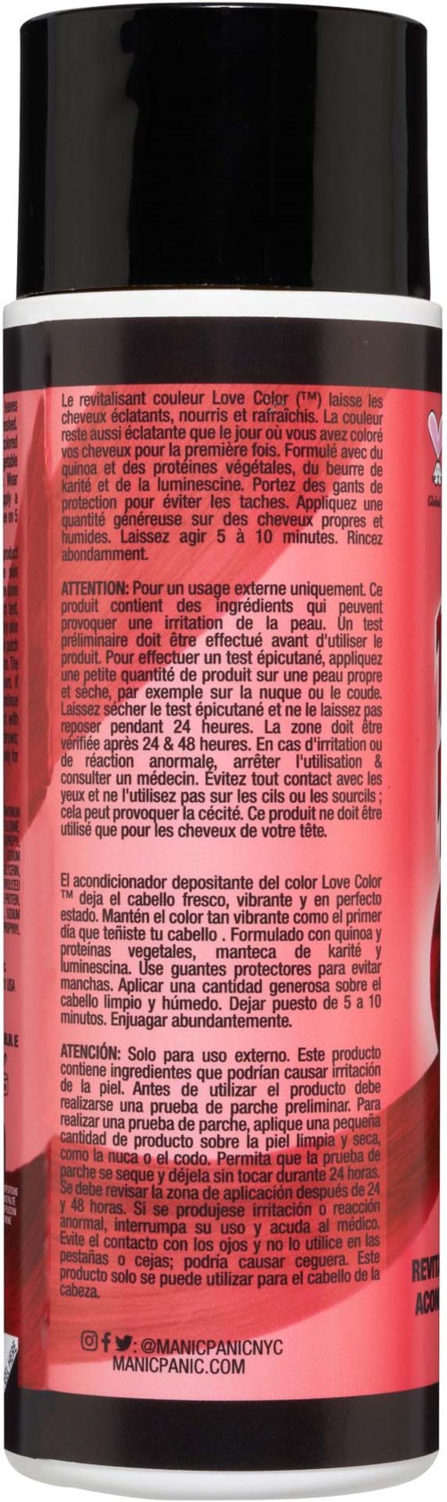 A black and red spray can with white text on the back label.