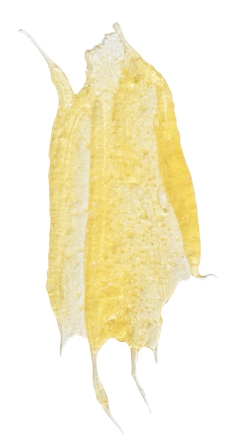 A pale yellow, textured fish skin with visible scales and fins.