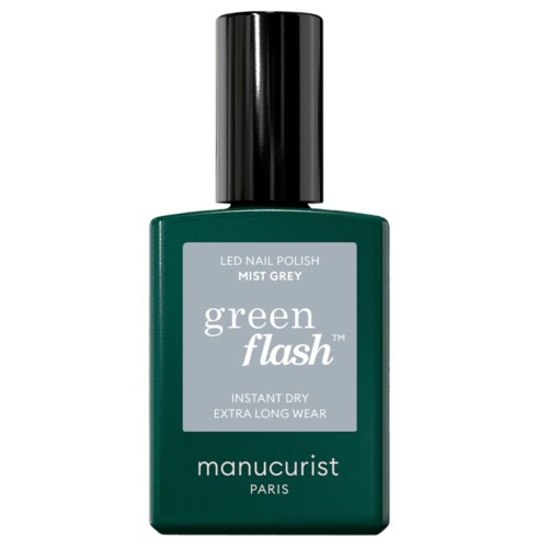 Green Flash LED nail polish bottle with a black cap and grey label.
