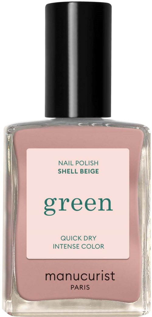 Kynsilakkapullo, väri shell beige, ja etiketti Manucurist Paris.