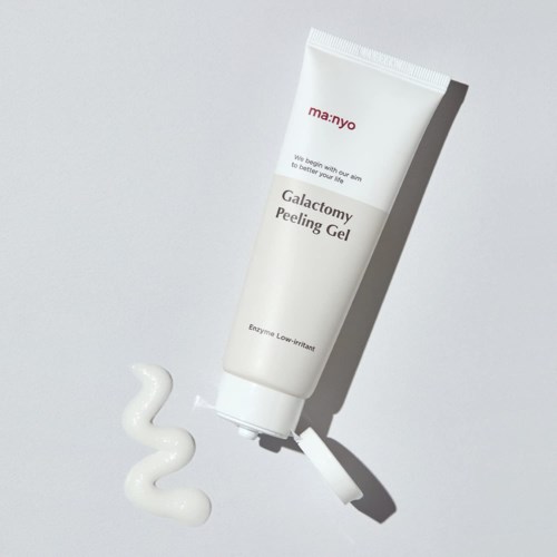 Tube met Galaxy Peeling Gel en wat gel uitgedrukt op een lichte achtergrond.