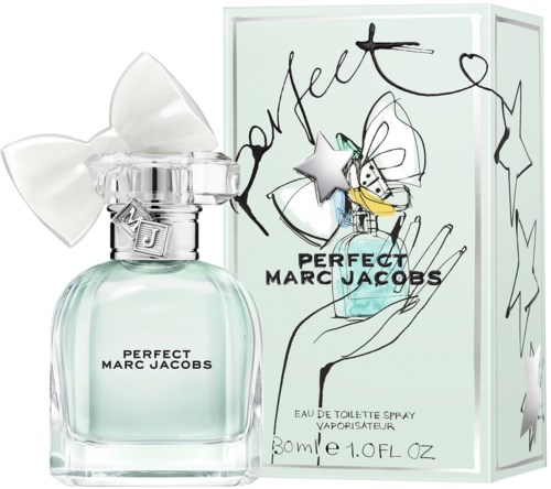Parfummaker met witte strik, met een kleurrijk schattig personage en tekst op de verpakking.