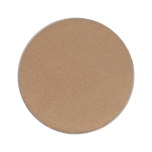 A round, beige-colored makeup cushion with a soft, textured surface.