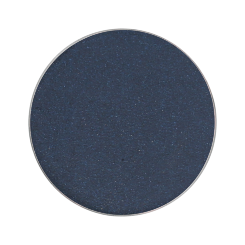A circular object with a dark blue surface covered in tiny white specks resembling stars.