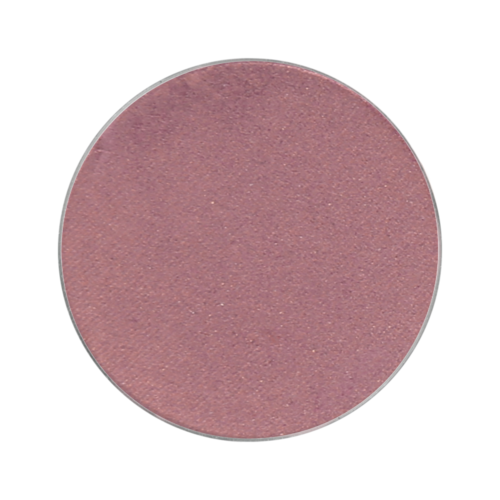 A pink round eyeshadow or makeup product with a shimmery finish.