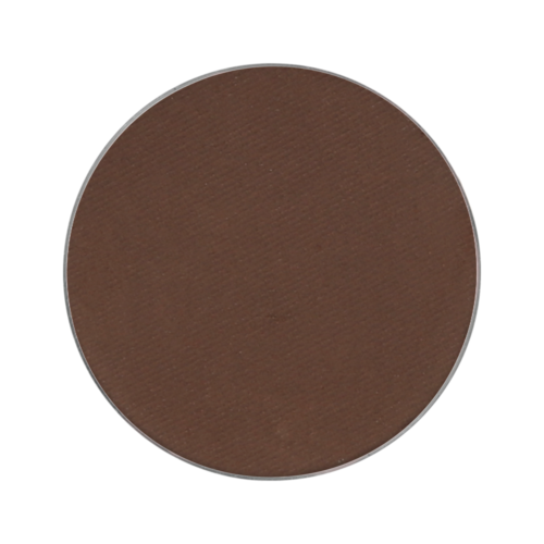 A round brown makeup powder compact with no visible brand or label.