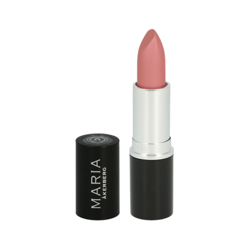 Een beige lipstick in een witte en zwarte tube met de merknaam MARIJA op de dop.