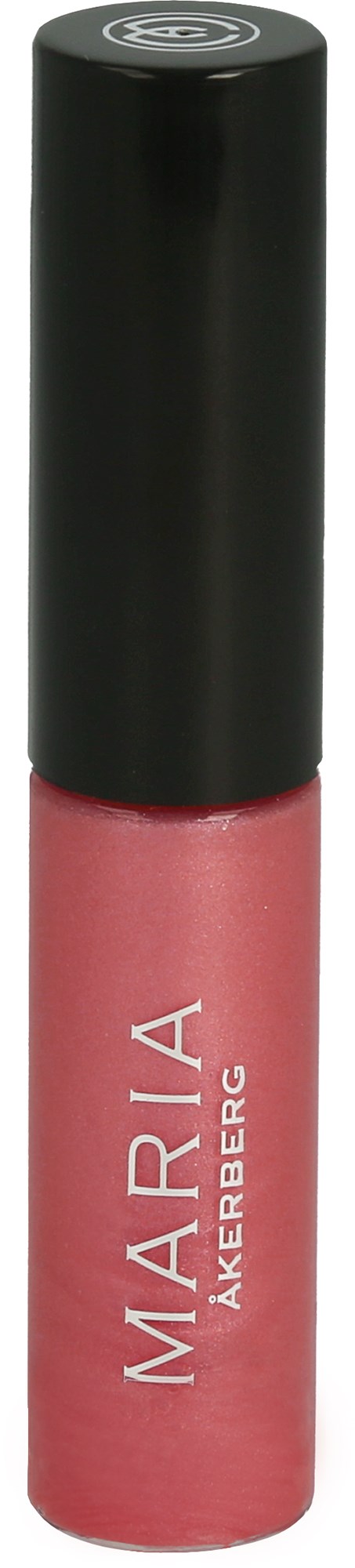 A pink lip gloss or liquid lipstick from Mariah Akertberg with a black cap.