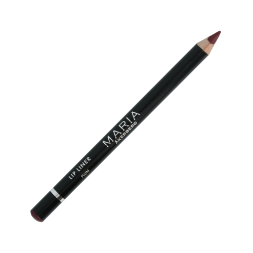A black lip liner pencil with white text and a small silver band, labeled 'Maria Kerberg Lip Liner' and 'film.'
