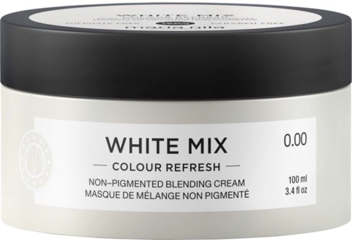 En boks med White Mix fargeforfriskende hårkrem, ikke-pigmentert, 100 ml, svart lokk.