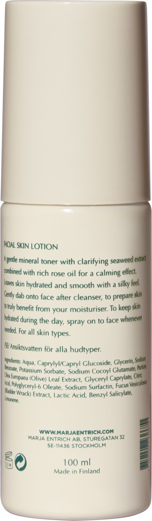 A white bottle labeled "Acne Serum Lotion" with instructions and ingredients in small text.