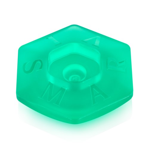 A glowing green hexagon with letters S, W, A, R around a central circle.