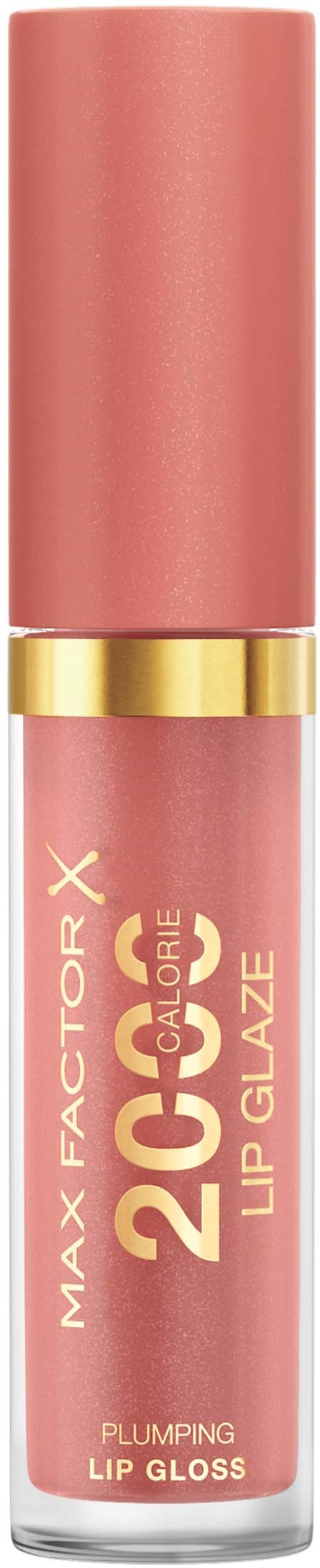 Roze lipgloss tube met gouden band en gouden tekst, promotie van een 20 uur langdurige lipgloss.