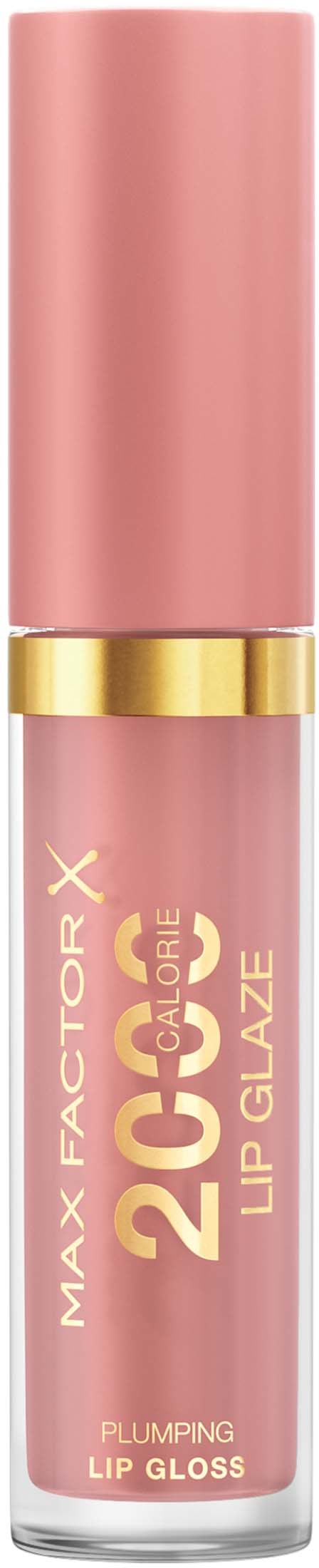 Een roze lipglosshouder met gouden details en tekst die aangeeft dat het een maximale lippenstift is.