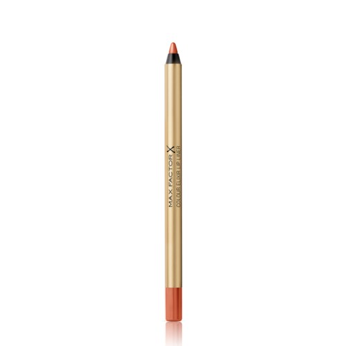 En beige makeup produkt som ser ut som en penna med en rosa och svart spets. Texten säger Max Factor X.