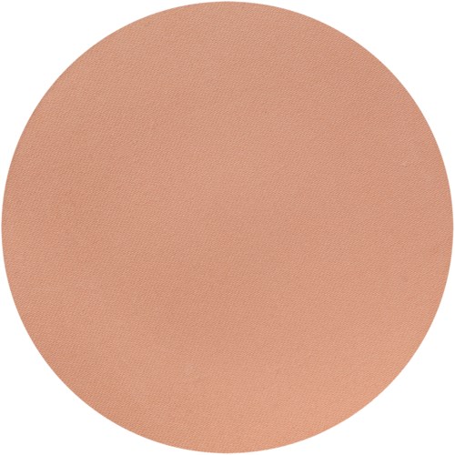 En stor, persikofärgad cirkel mot en enkel bakgrund, enkel och solid i utseendet.