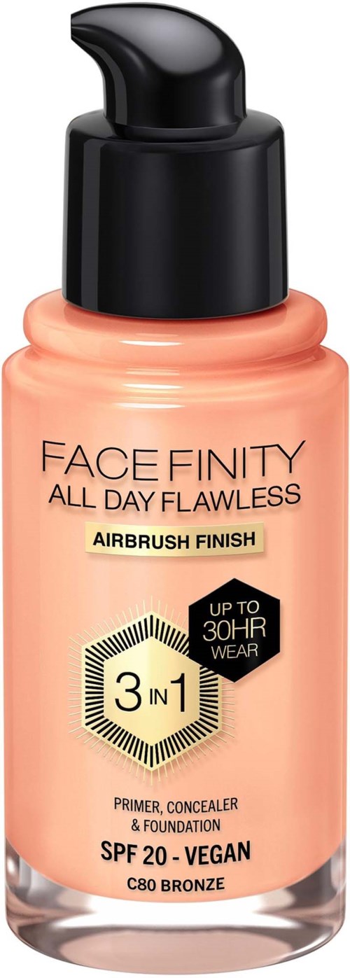 Max Factor Facefinity All Day Flawless 3in1 Liquid Foundation 80 Bronze
