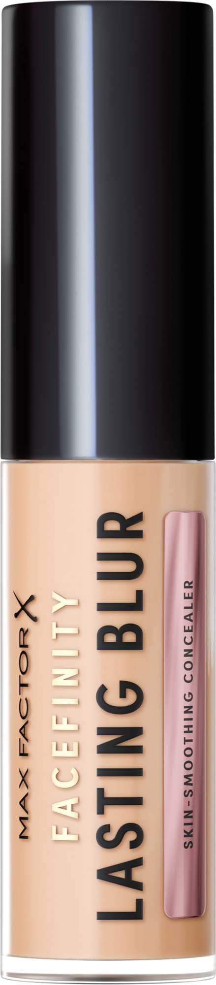 Foundationrør merket Max Factor X Facefinity Lasting Blur og hudglattende conceal.