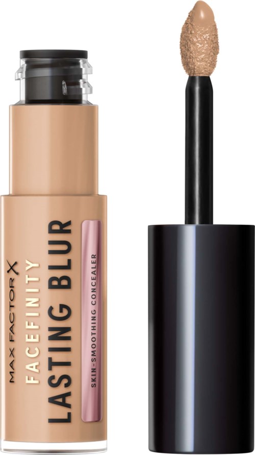 En concealer-penne med beige hette og svart applikator, merket for hudutjevning og holdbar dekke.