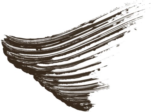 Zwarte penseelstreken vormen een gebogen, abstract patroon op een witte achtergrond.
