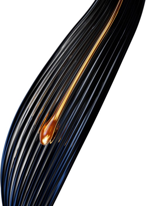En närbild av en slät svart yta med guldstreck, som liknar en modern, elegant design.