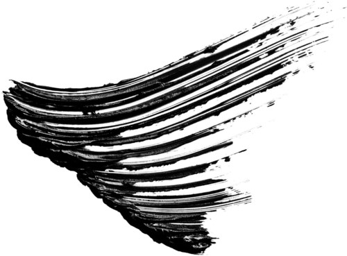 Een zwart-wit abstracte wervel met gewaagde, gebogen streken op een witte achtergrond.