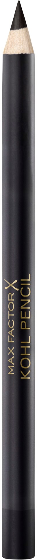 A black pencil with gold writing that says "MAX FACTOR KOHL PENCIL."