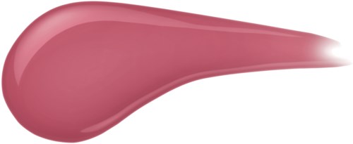 A pink, glossy makeup or cosmetic product applicator, teardrop-shaped and smooth.