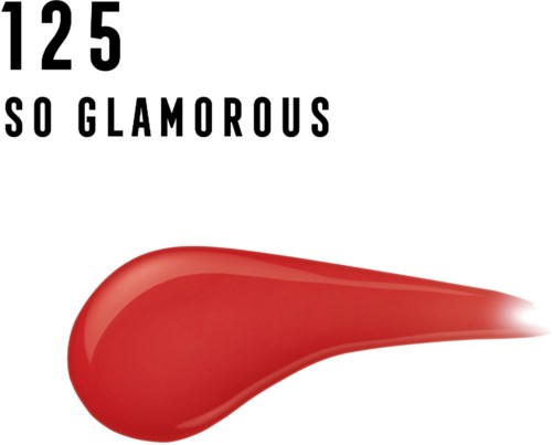 Logo met tekst "125 SO GLAMOROUS" en rode boogvorm.