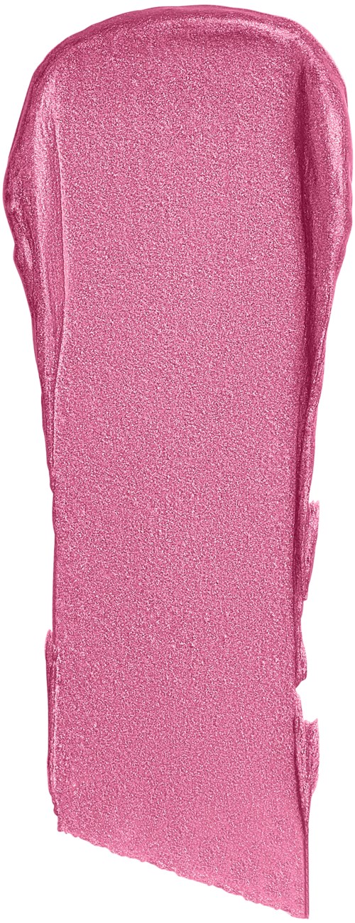 Kleiner pinker Lippenstiftfleck auf einem vertikalen Haut- oder Papiersstreifen.