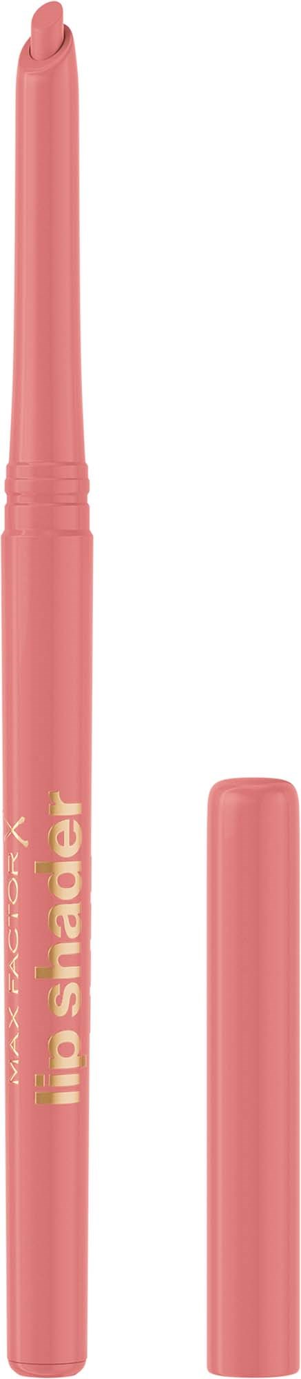 Een roze vloeibare eyeliner met een lange, slanke applicator en bijpassende dop.