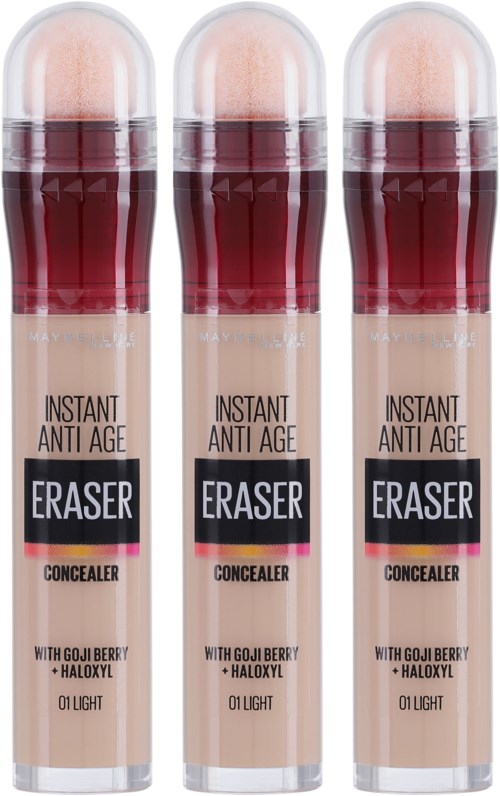 Tre tuber concealer kallad 'Eraser' med Goji Berry och Haloxyl, avsedda att dölja märken.