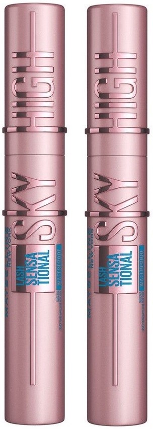 Two pink tubes with blue and white labels, likely cosmetic products, standing upright side by side.