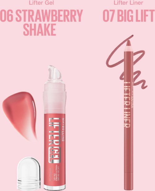 Maybelline New York Lifter Lip Bundle Liner 07 Big Lift + Gel 06 Strawberry Shake