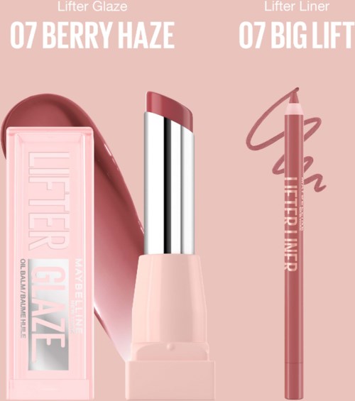 Maybelline New York Lifter Lip Bundle Liner 07 Big Lift + Glaze Lip Balm 07 Berry Haze
