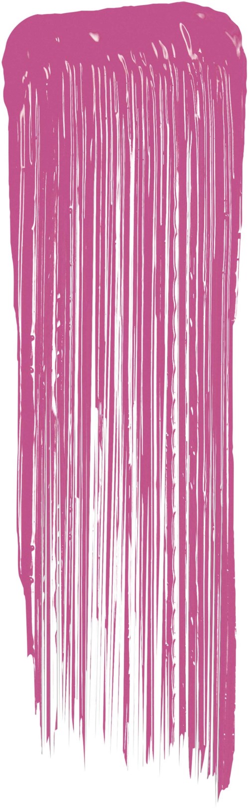 A tall pink brush stroke with uneven edges, painted vertically on a black background.