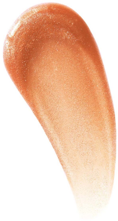 Ett kosmetikaprov med glansig, slät, persikofärgad gradient.