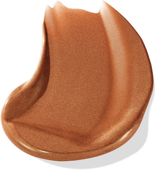 Ein Klecks hellbraune, cremige Foundation oder Makeup mit glatter, glänzender Oberfläche und weichen Kanten.