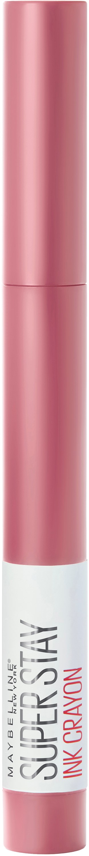 En rosa och vit markör märkt 'Super Stay Ink Crayon'.