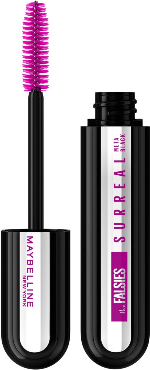 Mascara with pink wand and black tube, labeled "FALSIES SURREAL MELT INTO LASHES".