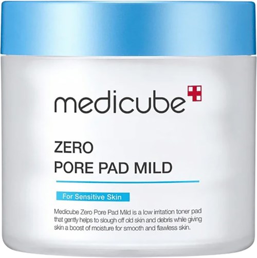 Medicate Zero Pore Pad Mild voor gevoelige huid, verwijdert huidresten, hydrateert en vermindert irritatie.