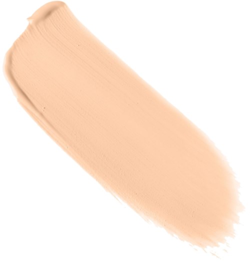 Ett beige målarsträck på vit bakgrund, slät och kurvig. Inga andra objekt eller detaljer.