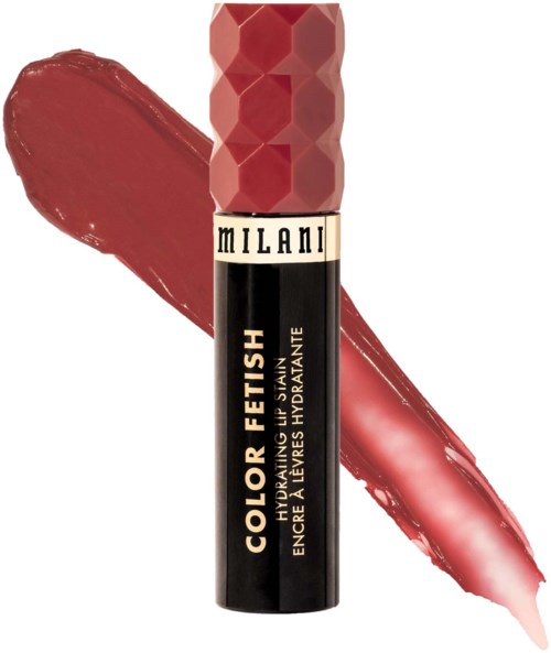 Lippenstift met een rode deksel en een strookje rode lippenstift erachter.