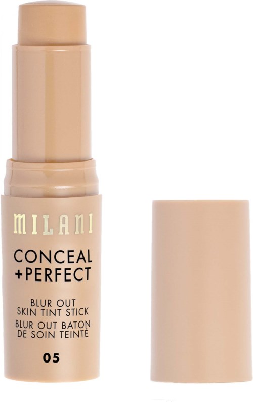 Milani Conceal + Perfect hudfärgsstift i nyans 05 med avtaget lock, visar maken utanpå.