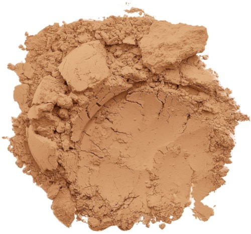 Loose, light brown powder with some larger chunks, looks like makeup or clay.
