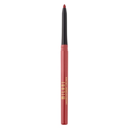 En rosa makeupborste med svart spets och guldig text på handtaget. Den används för att applicera makeup.