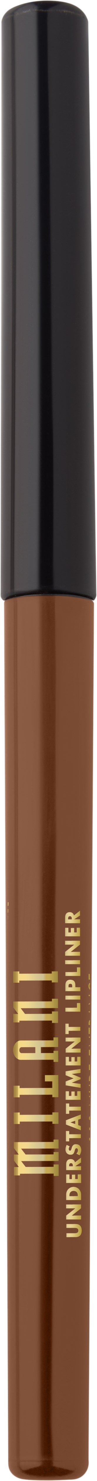 A brown eyebrow pencil with a black cap and gold writing, used for shaping eyebrows.