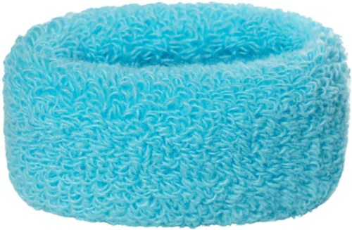 A fluffy, light blue, circular scrubbing pad made of soft, textured material.